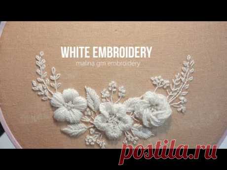 Wool Embroidery new 3 IDEAS FOR WOOL FLOWERS White Embroidery