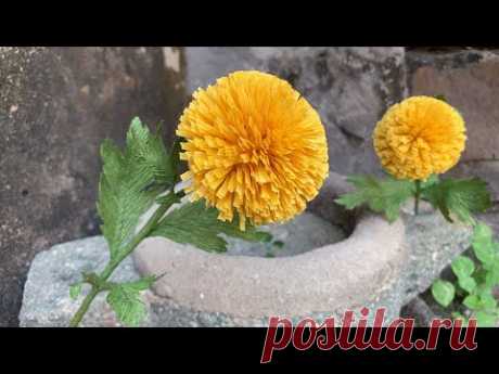 ABC TV | How To Make Easy Pom Pom Chrysanthemum Flower With Crepe Paper - Craft Tutorial