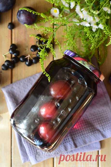 Компот из слив и черноплодной рябины на зиму — рецепт с фото пошагово