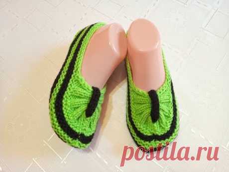 Плетени Терлици #54 - (Knitted Slippers) (Тапочки спицами) (Patik) (Pantufas passo a passo)
