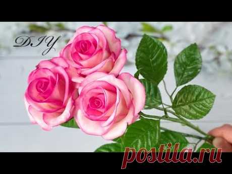 Роза из фоамирана Только 15 лепестков! Реалистичные цветы Diy Rose Flower Foam Paper / Flores foami