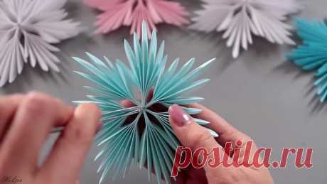 ❄️ СНЕЖИНКА ИЗ БУМАГИ ❄️ 3D PAPER SNOWFLAKE ❄️