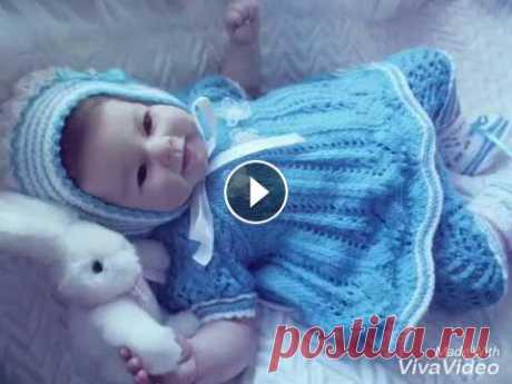 Вязание спицами новорожденным Вязаный комплект для малышки от Антоновой Ларисы...