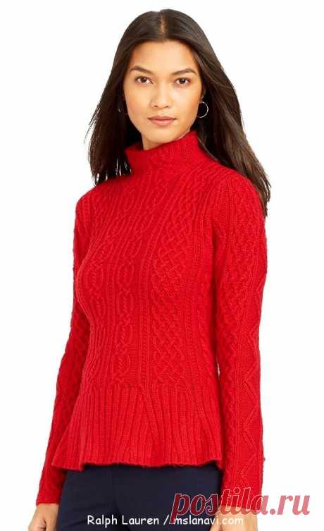 Вязаный пуловер спицами и схемы, дизайн Ralph Lauren | Вяжем с Лана Ви