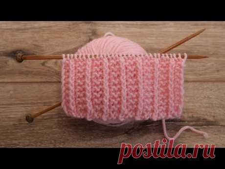 Двухсторонний узор для шарфа спицами | Double-sided knitting pattern for scarf