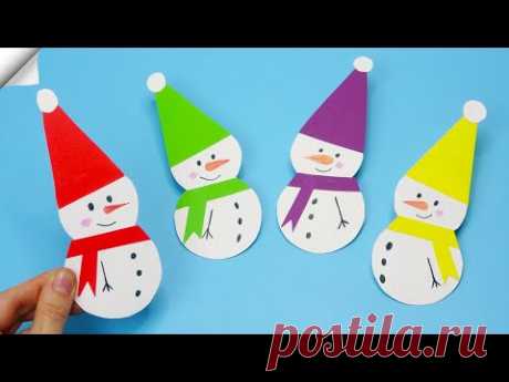 Easy Paper snowman - Christmas crafts 2023