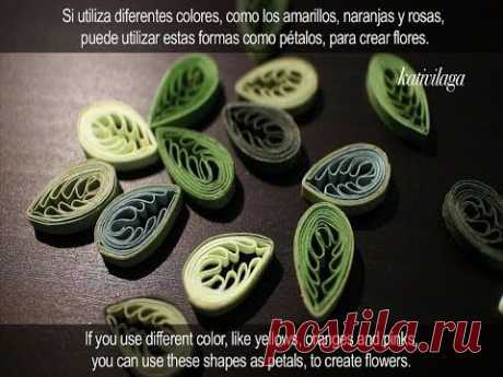 Quilled leaves- Feuilles en quilling - Hojas enrolladas de papel