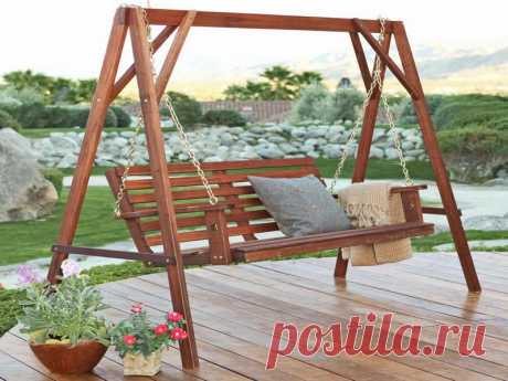 beautiful wooden swing porch design | Quecasita