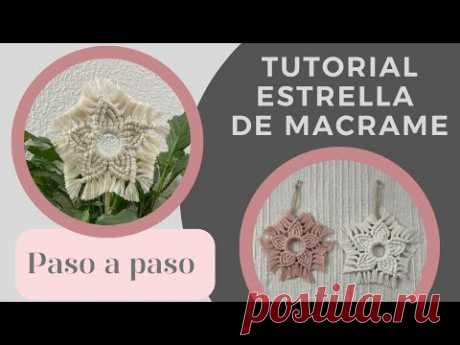 Tutorial estrella navideña de macramé ⭐️ PASO A PASO //  DIY Macrame Christmas star tutorial 🎄🎁