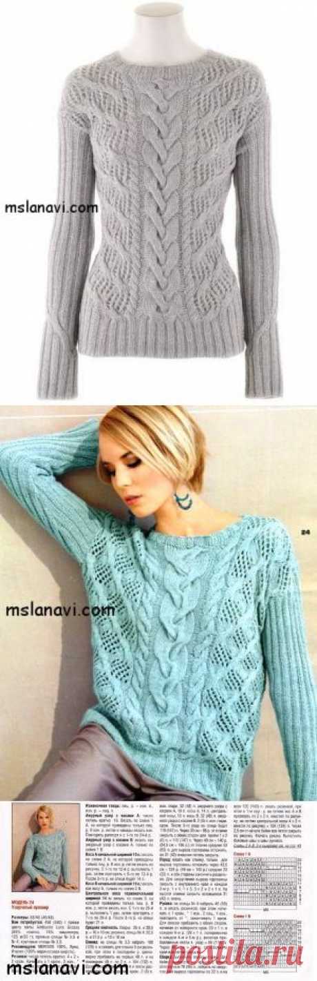 Ажурный пуловер спицами от дизайнера Iris Von Arnim