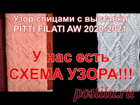 Модный узор спицами с выставки PITTI FILATI 2020-2021. Алена Никифорова. Вязание спицами.