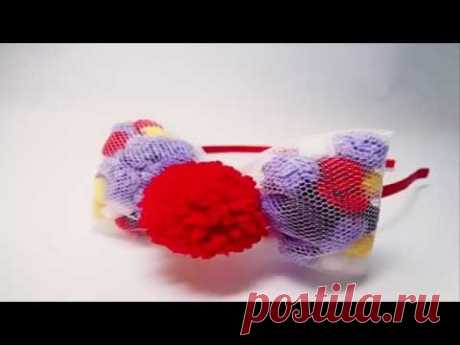 Como Fazer Laço com  pompom/Ribbon Aula 59