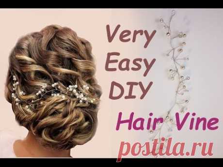 Super Easy DIY Bridal Hair Vine Headpiece Tiara Boho Tutorial Tocado para el Cabello