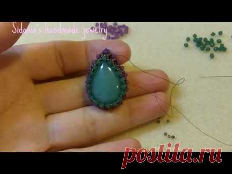 Sidonia's handmade jewelry - How to bezel an 25x18mm drop cabochon - YouTube