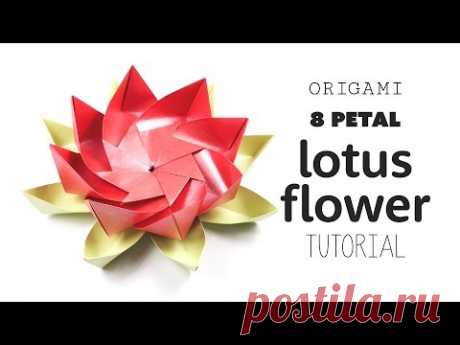 Origami 8 Petal Modular Lotus Flower 𑁍 DIY 𑁍 Paper Kawaii
