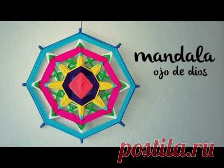 MANDALA TEJIDO | Ojo de Dios (ENGLISH SUB) | tutorial paso a paso AHUYAMA CROCHET