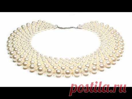 ▶ DIY: beaded collar / Воротник из бисера своими руками - YouTube