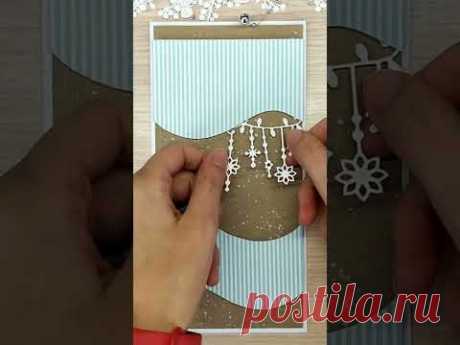Завораживающий процесс создания снежной-нежной открытки ручной работы ✨Christmas card DIY