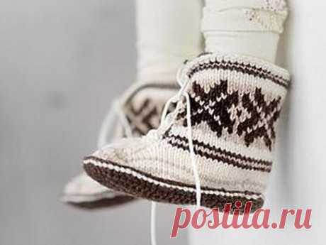 Вязаные на 5 спицах носки Nordic для младенцев и детей младшего возраста.