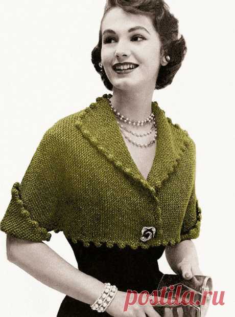 1950s Cropped Metallic Bolero, vintage knitting pattern