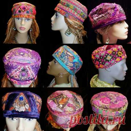 Текстильные шапочки Patchwork Gypsy Style.