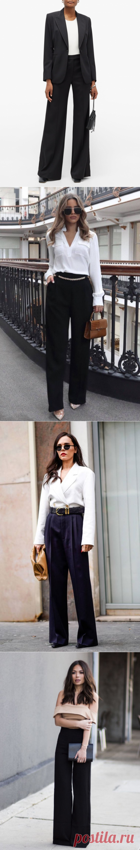 Черные брюки палаццо: Идеальный образ для весны | Новости моды