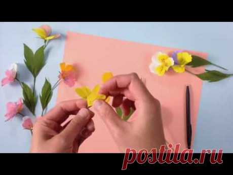 Papetal - How to make a crepe paper Pansy