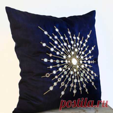 Premium Pure Navy Blue Silk Pillows from AmoreBeaute on Etsy