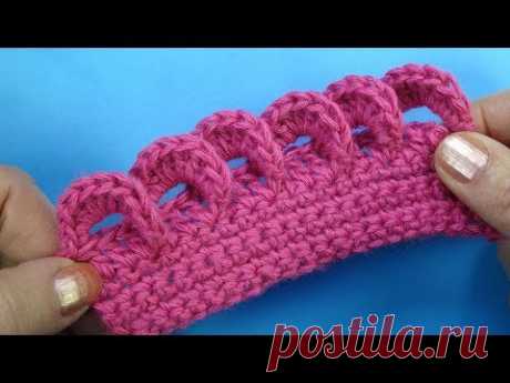 Crochet border Декоративная кайма крючком   урок вязания 381