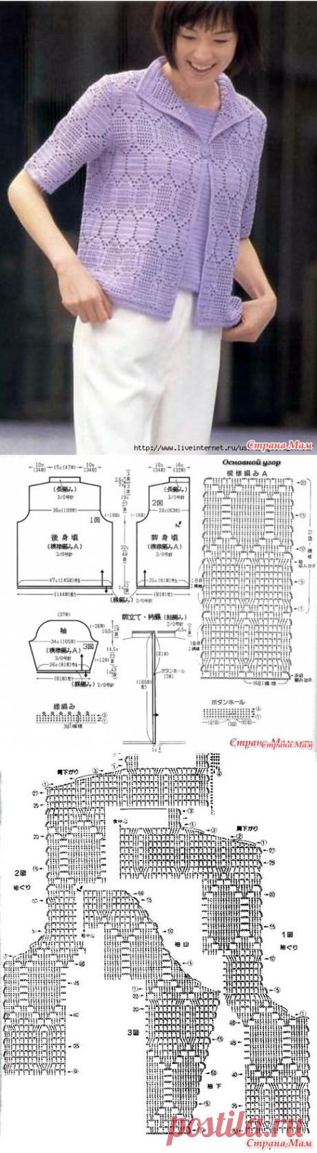 Жакет с узором соты. Филейное вязание. - ВЯЗАНАЯ МОДА+ ДЛЯ НЕМОДЕЛЬНЫХ ДАМ - Страна Мам