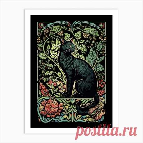 William Morris Cats Collection Stained Glass  Art Print Fine art print using water-based inks on sustainably sourced cotton mix archival paper.
• Available in multiple sizes 
• Trimmed with a 2cm / 1" border for framing 
• Available framed in white, black, and oak wooden frames