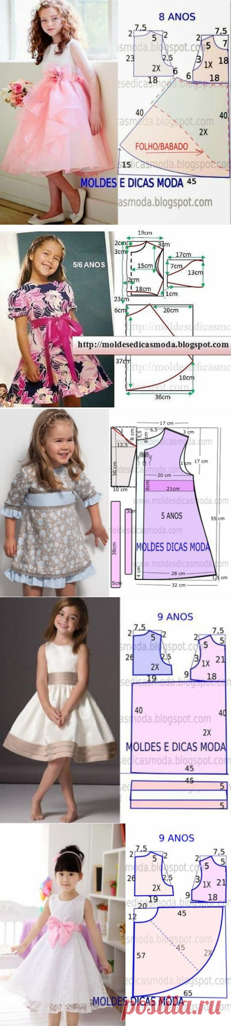 Платья для девочек &amp;#8212; выкройки (Шитье и крой) | Журнал Вдохновение Рукодельницы