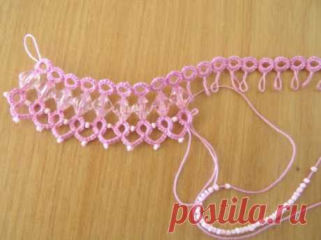 I finally get how to put the bigger beads on tatted piece. | Wedding Ideas | Tatting and Beads