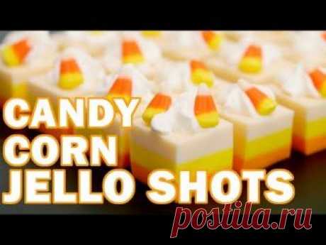 DIY CANDY CORN JELLO SHOTS + CANDY CORN VODKA RECIPE | How to Make Jello Shots | DIY Halloween Candy