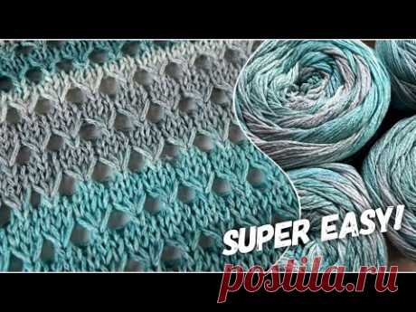 Класс! 🔥 НЕПРОЗРАЧНАЯ СЕТКА ВАШЕЙ МЕЧТЫ! SUPER EASY LACE KNITTING PATTERN ❕