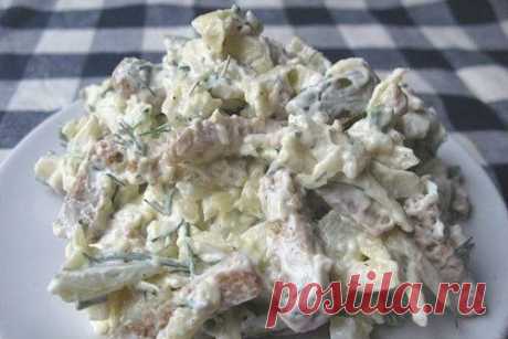 Сырный салат с сухариками и солеными огурцами рецепт – салаты