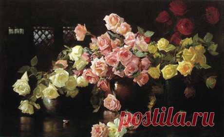 Розы :: Джосеф Родефер де Кэмп - Натюрморт, цветы ( new )