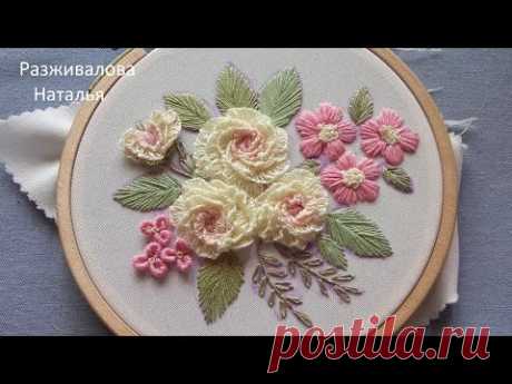 Пошаговый мастер-класс. Вышивка "Нежность". Часть 1. Step-by-step. Embroidery "Tenderness". Part 1.