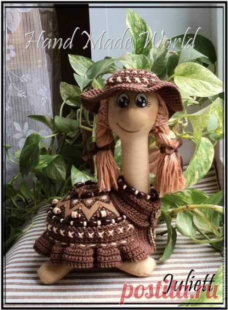 Купить Кофейная черепашка "Дашенька" - коричневый, ароматизированная кукла, ароматизированная игрушка, ароматерапия, черепаха, черепашка