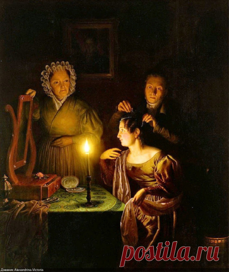 Petrus van Schendel (Dutch/Belgian, 1806-1870)... Гори, свеча – душе с тобой спокойно, Нас видит Бог, он с нами, здесь, в ночи.