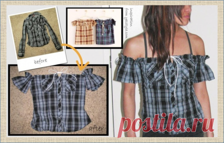 Переделка: женская блузка из мужской рубашки - большая подборка с примерами до и после | МНЕ ИНТЕРЕСНО | Яндекс Дзен