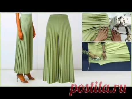 Pleated Palazzo Pant cutting and stitching