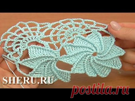 How TO Crochet Spider Web Lace Урок 23 часть 2 из 2 Ленточное кружево с паутинкой