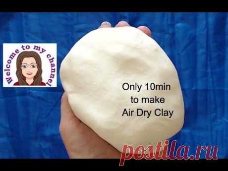 Make AIR DRY CLAY In 10 minutes. No cooking.  This one uses only Corn Starch, PVA Glue and a bit of  work. - YouTube