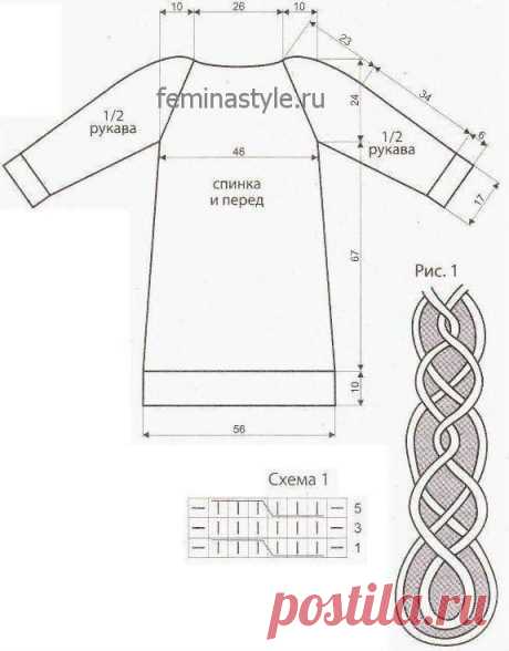 Теплое платье с косами связанное спицами / Рукоделие / Домоводство / Женские секреты / Женский стиль