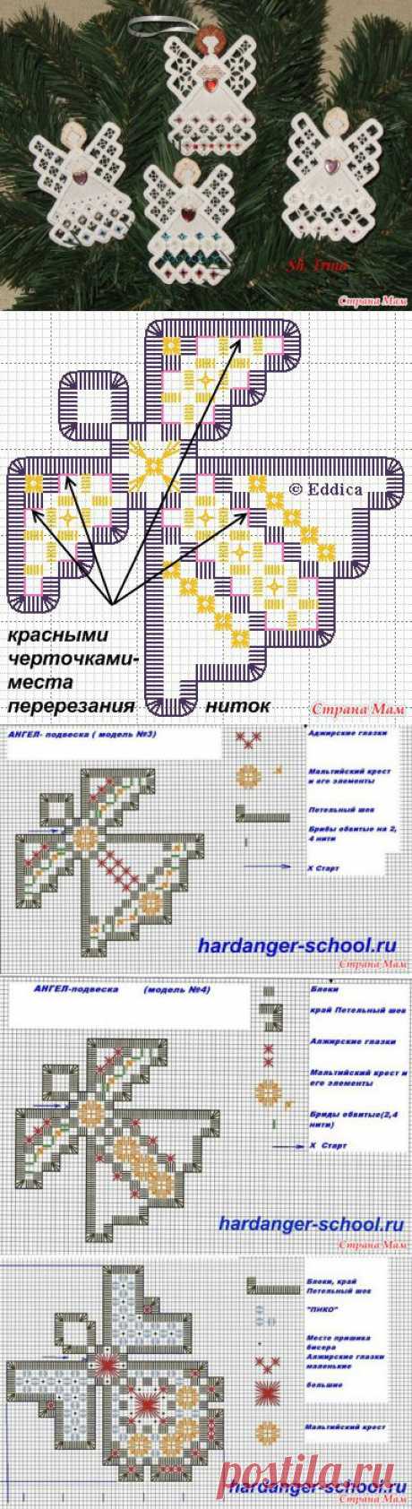 Коллекция орнаментов &quot;Ангел&quot; (хардангер) - Бискорню и другие &quot;кривульки&quot; - Страна Мам