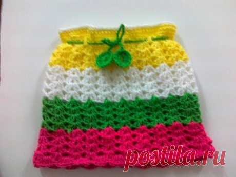 Crochet Rainbow Skirt-1