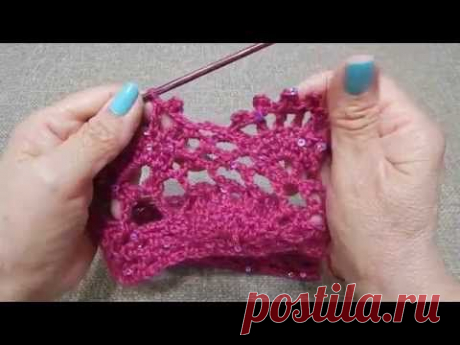 Chal Rectangular en Abanicos Crochet