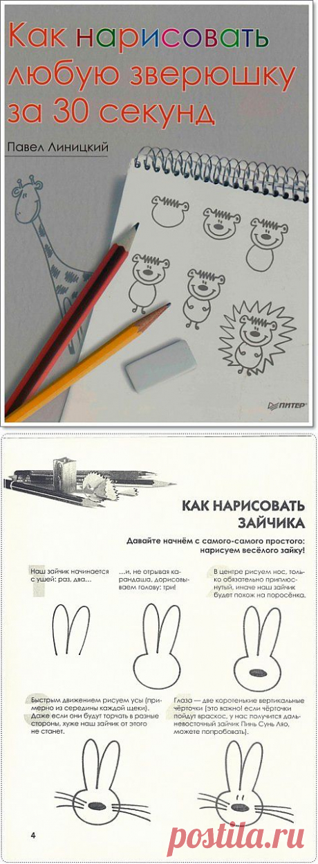 Книга «Как нарисовать любую зверюшку за 30 секунд»..