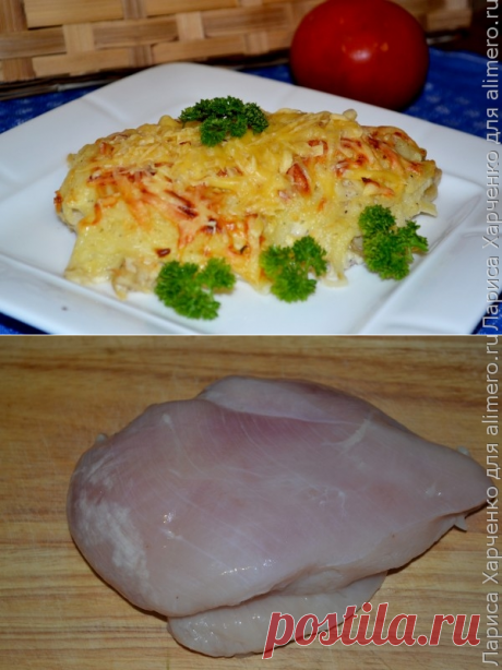 Запеченное куриное филе в соусе с овощами / Рецепты с фото
